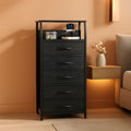 Black Oak Dresser With Integrated Charging Station