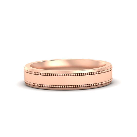 5 mm Mens Band Double Milgrain
