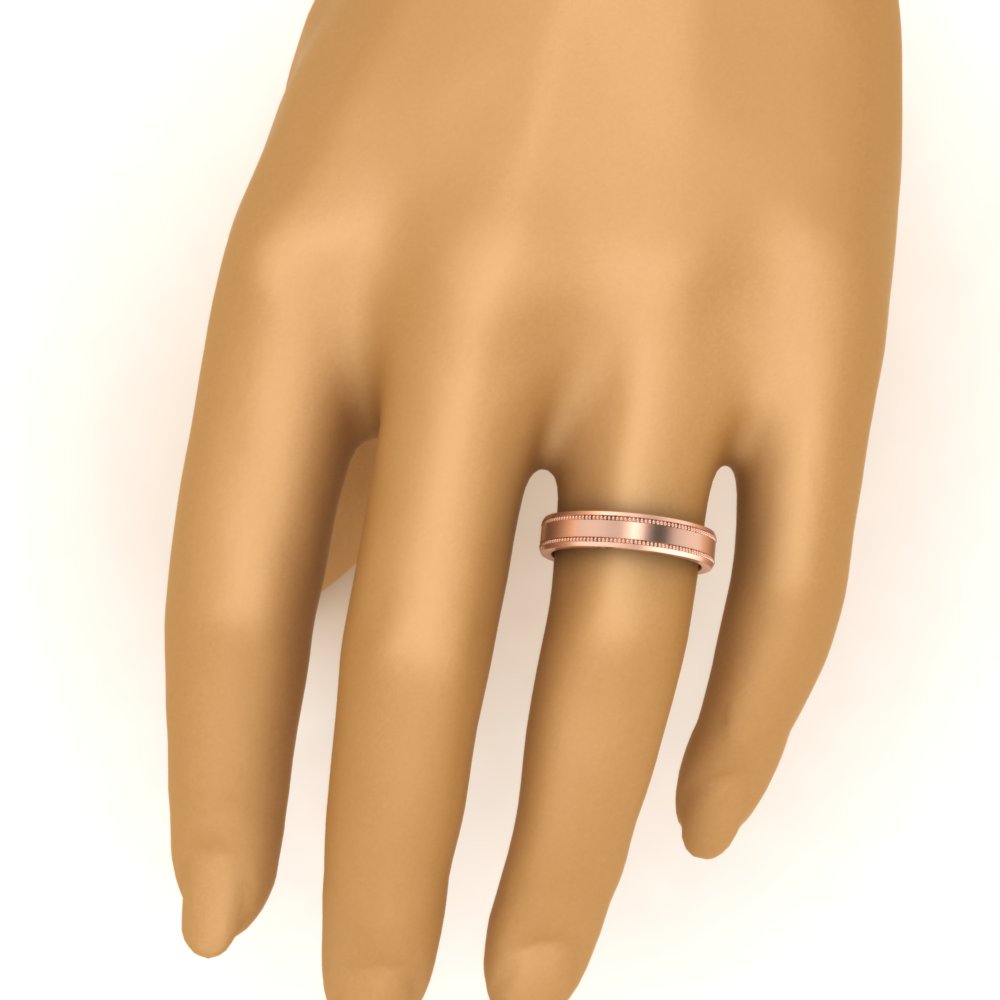 5 mm Mens Band Double Milgrain