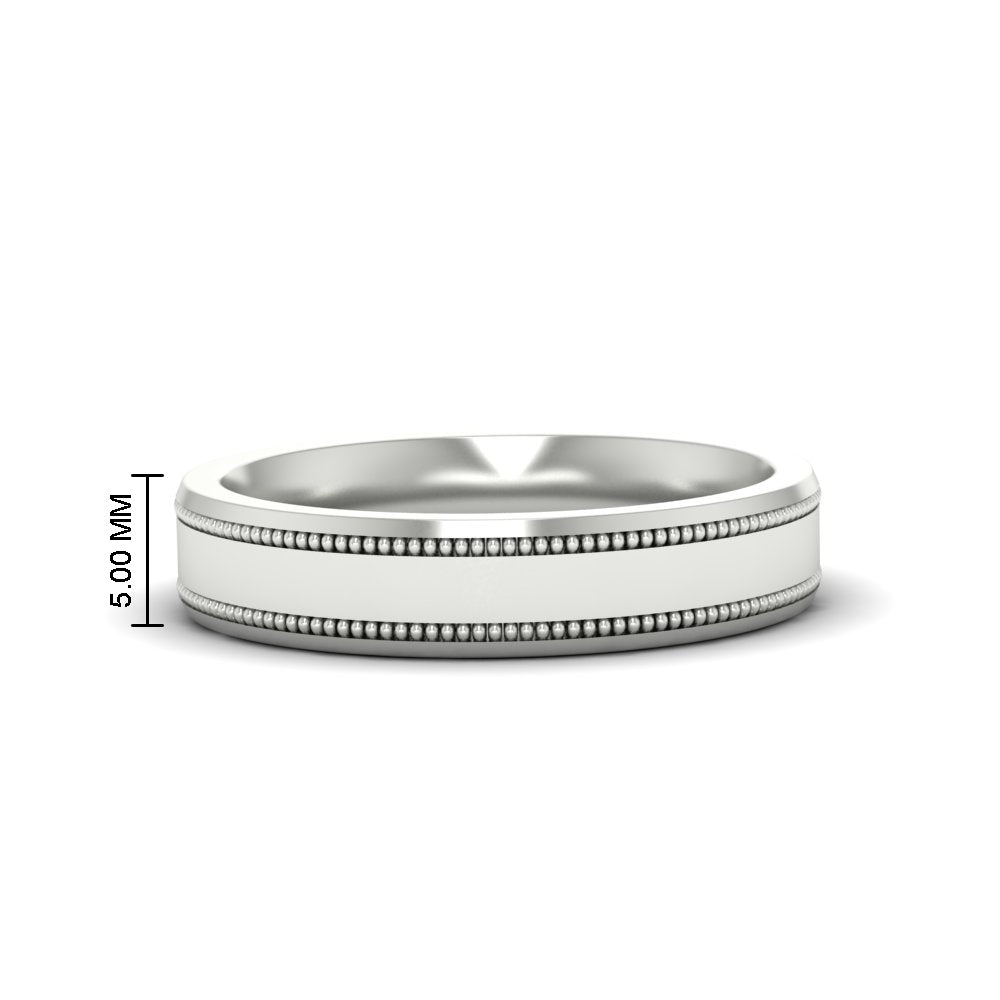 5 mm Mens Band Double Milgrain