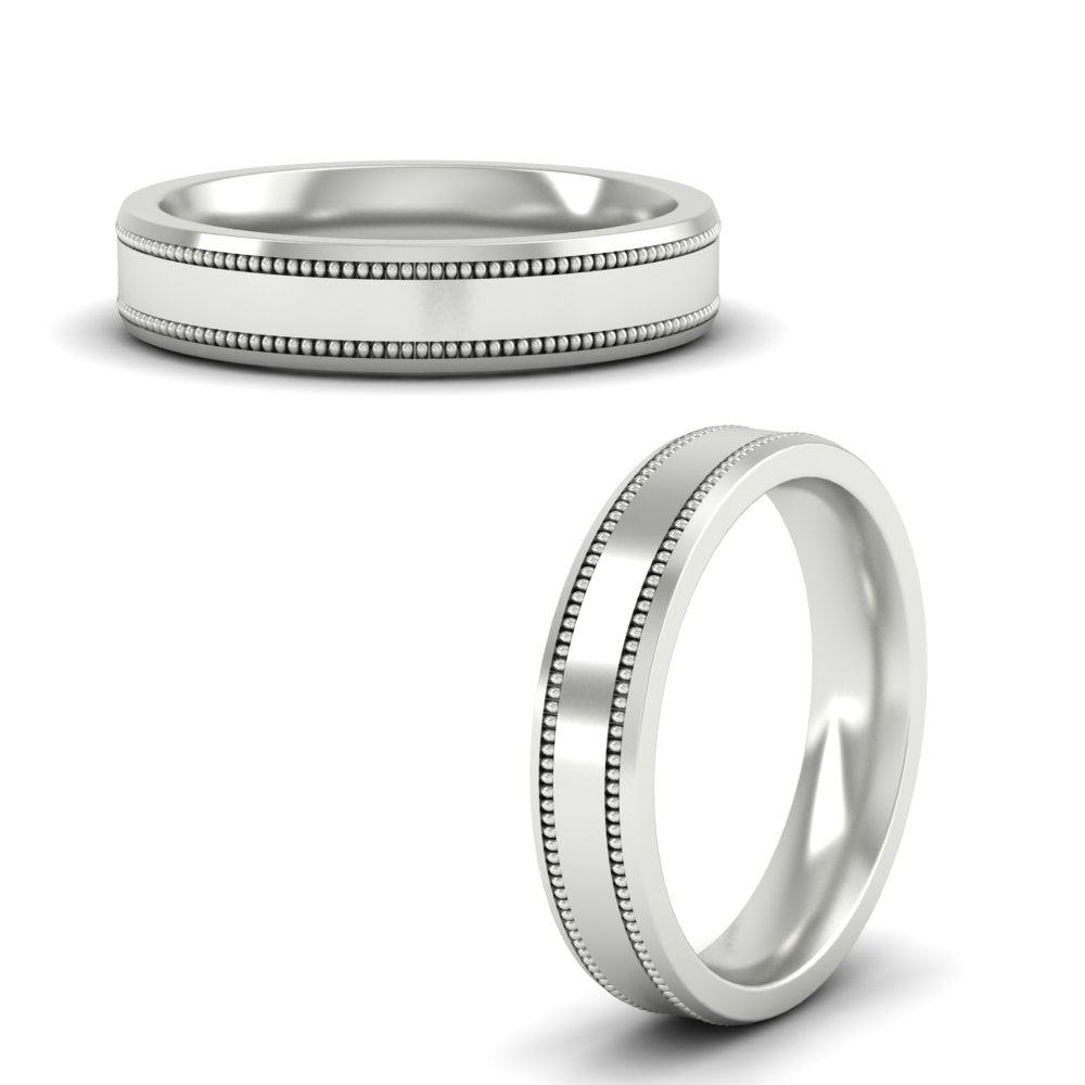 5 mm Mens Band Double Milgrain