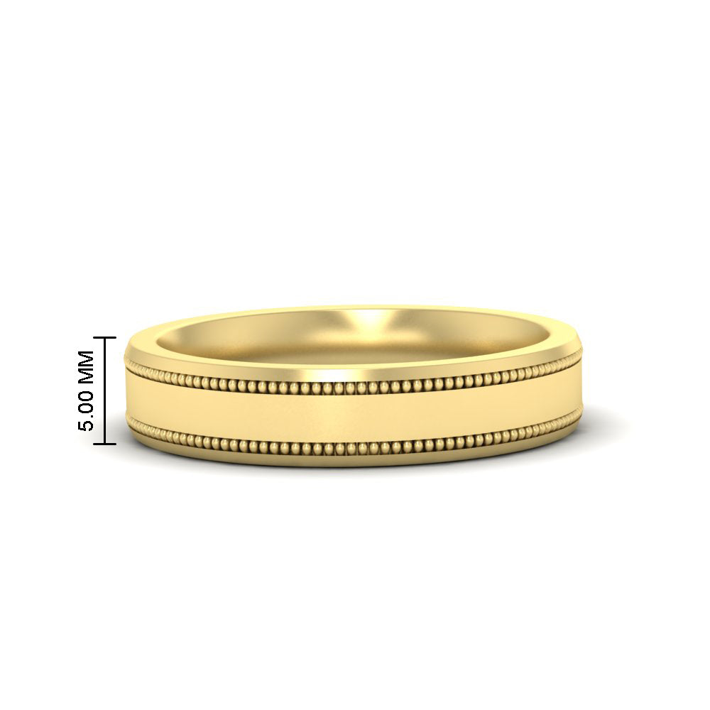 5 mm Mens Band Double Milgrain