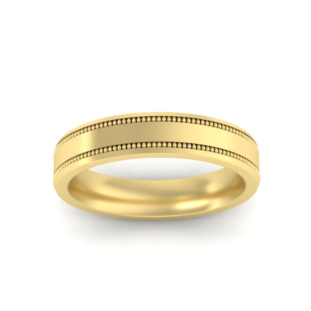 5 mm Mens Band Double Milgrain