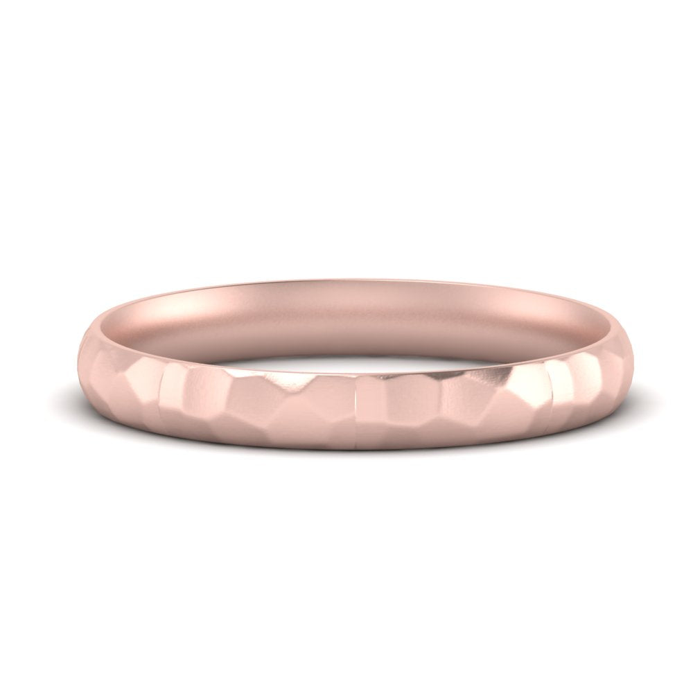5 mm Mens Hammered Comfort Fit Wedding Band