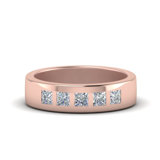 Flat Flush Set Mens Wedding Band