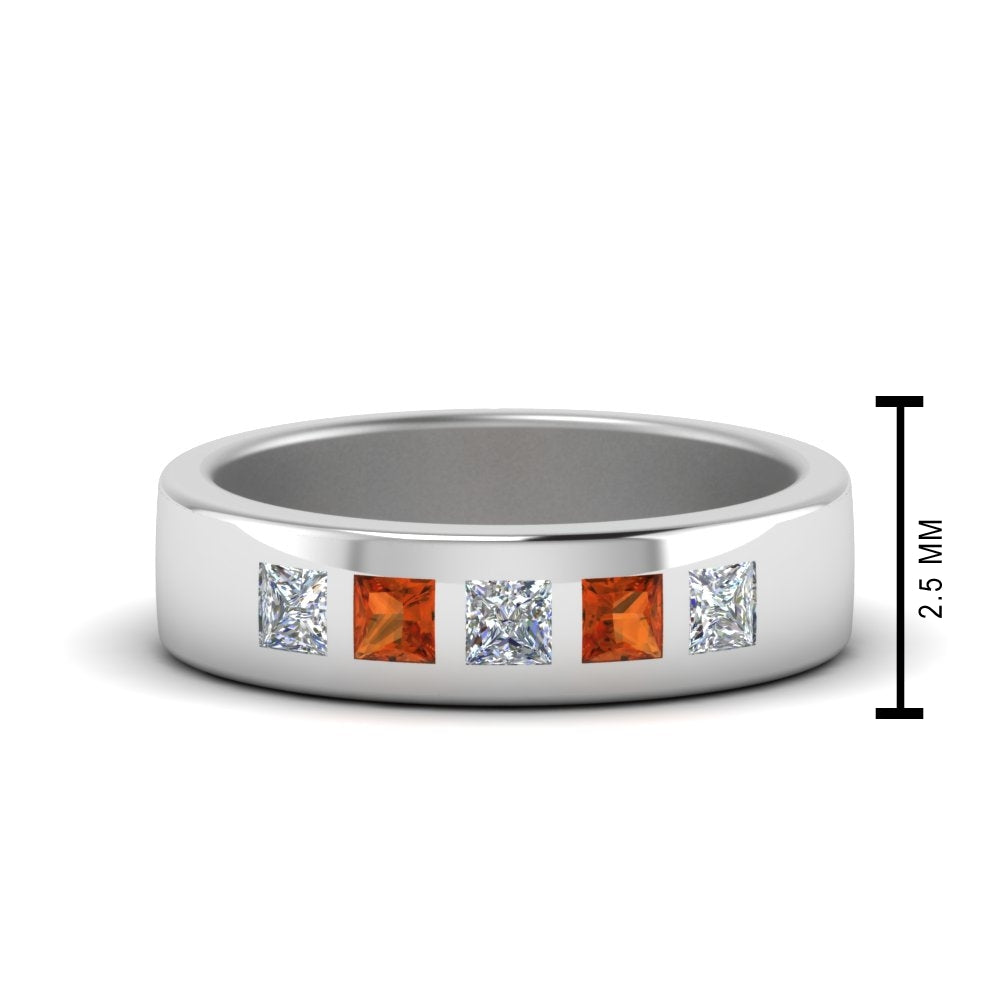 Flat Flush Set Mens Wedding Band