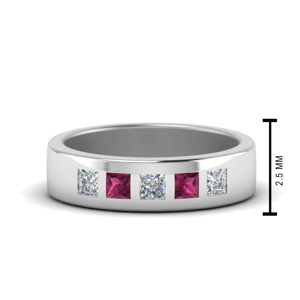 Flat Flush Set Mens Wedding Band