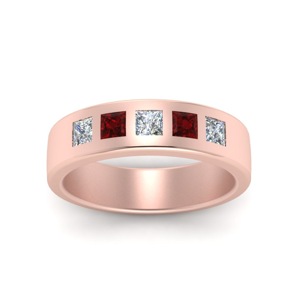 Flat Flush Set Mens Wedding Band