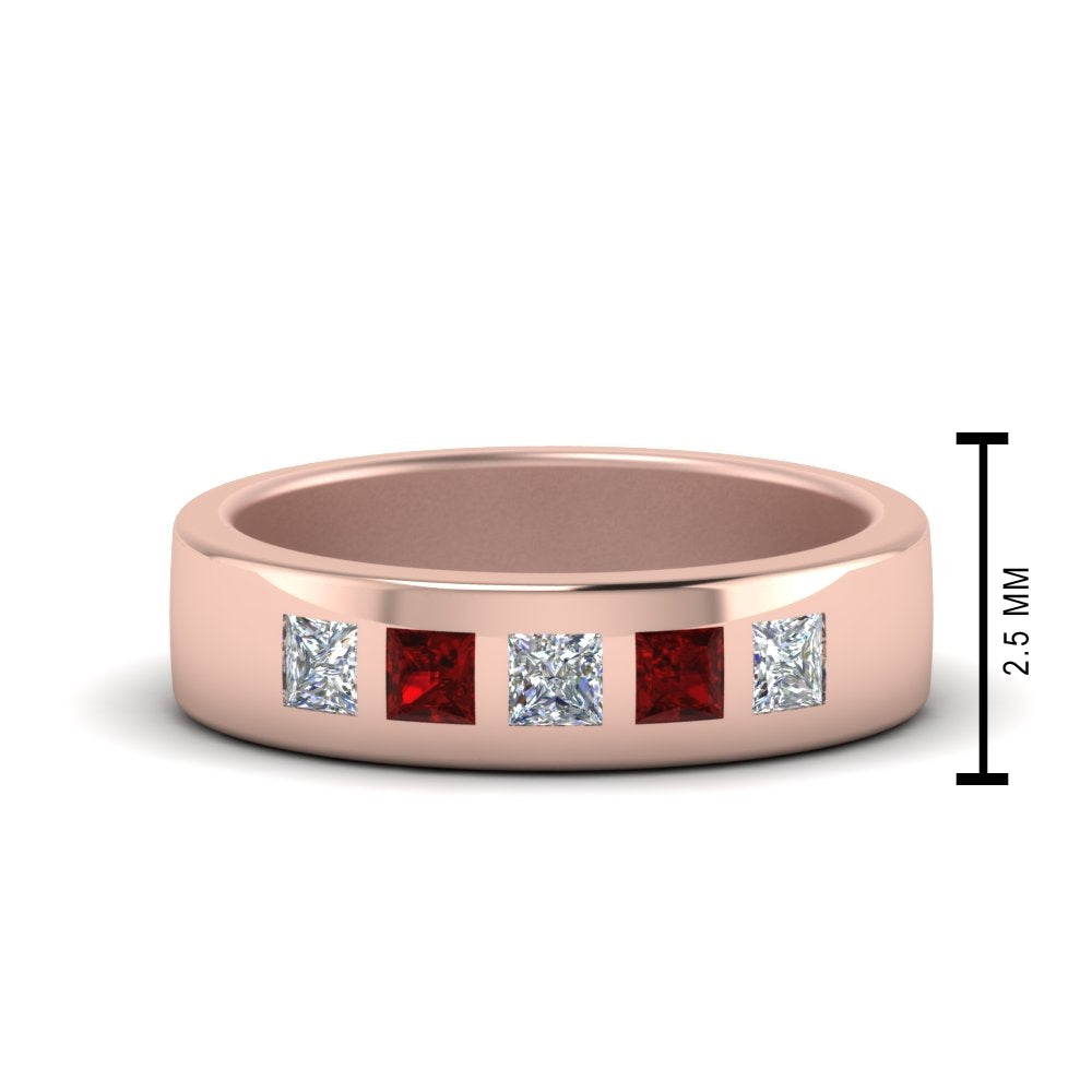 Flat Flush Set Mens Wedding Band