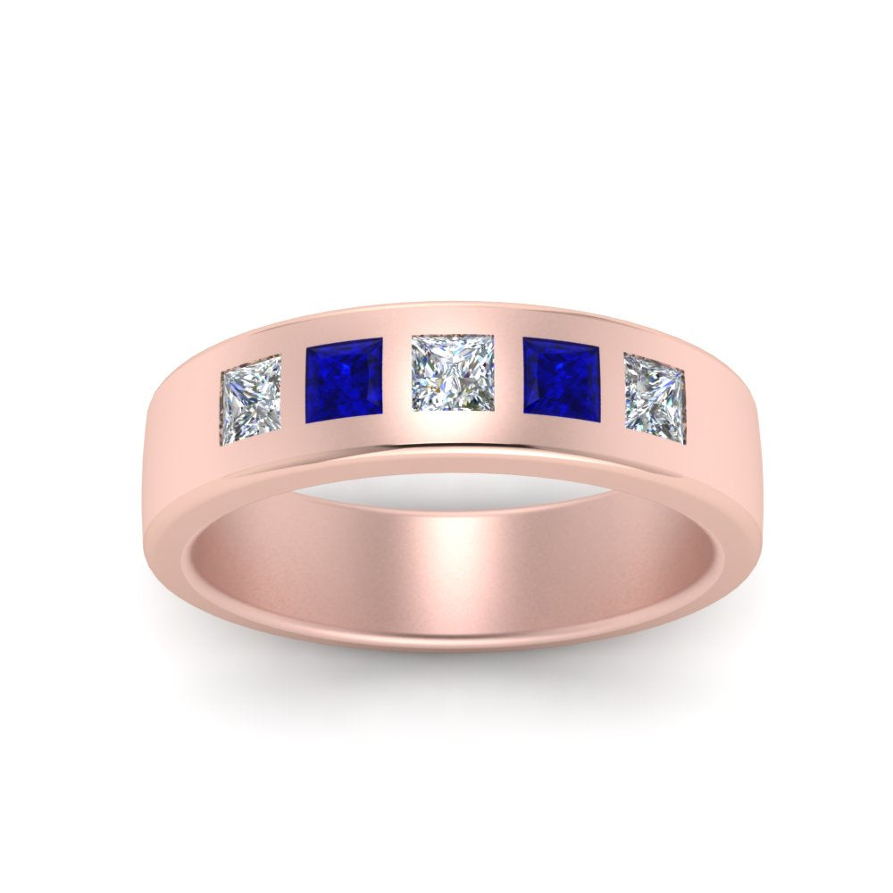 Flat Flush Set Mens Wedding Band
