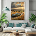 1950 British Racing Roadster Country Road Wall Art | Vintage Motorsport Print