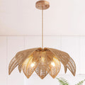 Handwoven Rattan Chandelier 24 Inch Pendant Light Fixture