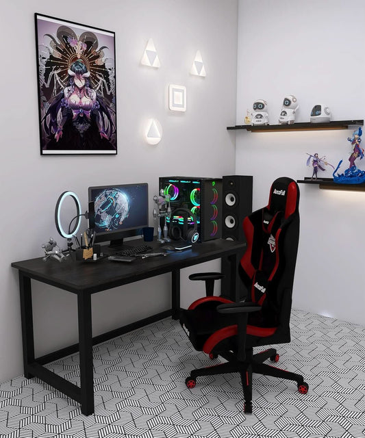 51 Inch Black Steel Computer Desk Heavy Duty 770 Lb
