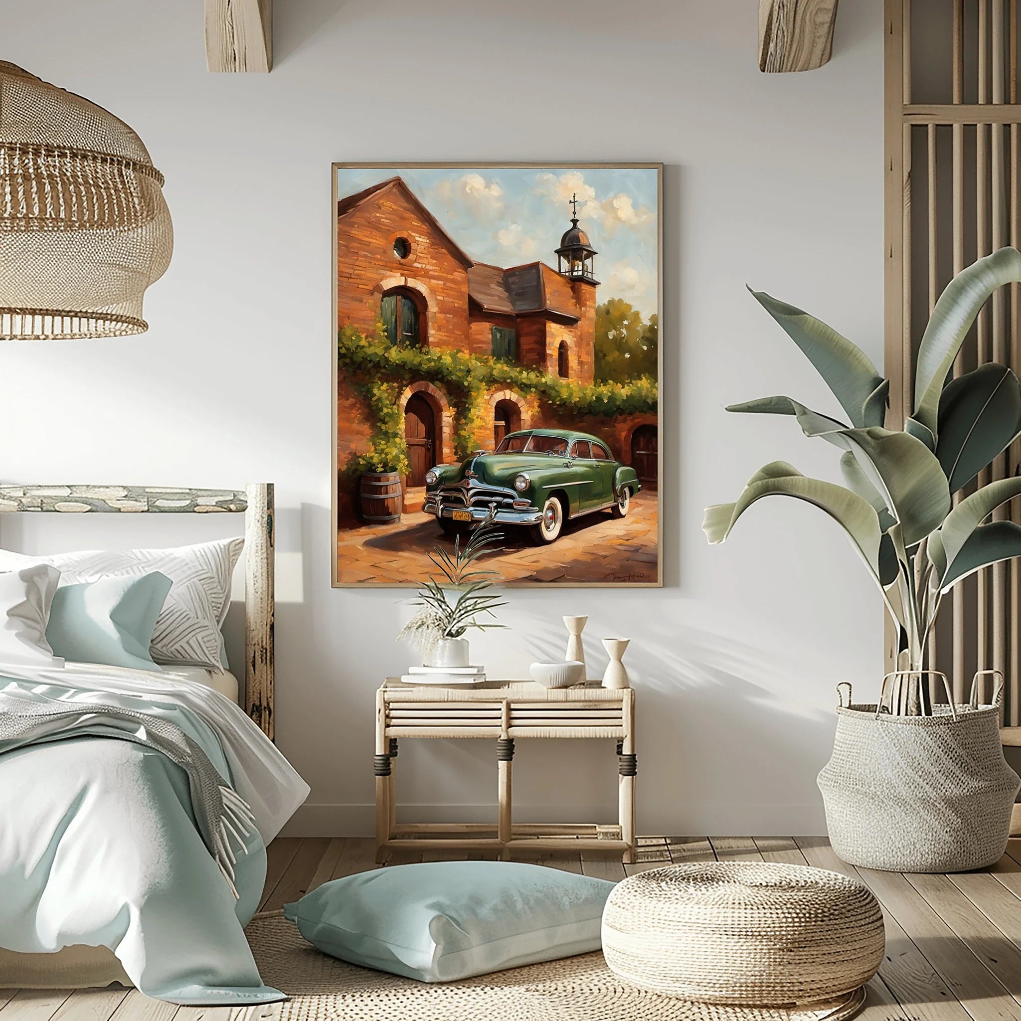1951 Step-Down Racing Legend Wine Country Wall Art | Vintage Luxury Estate Print