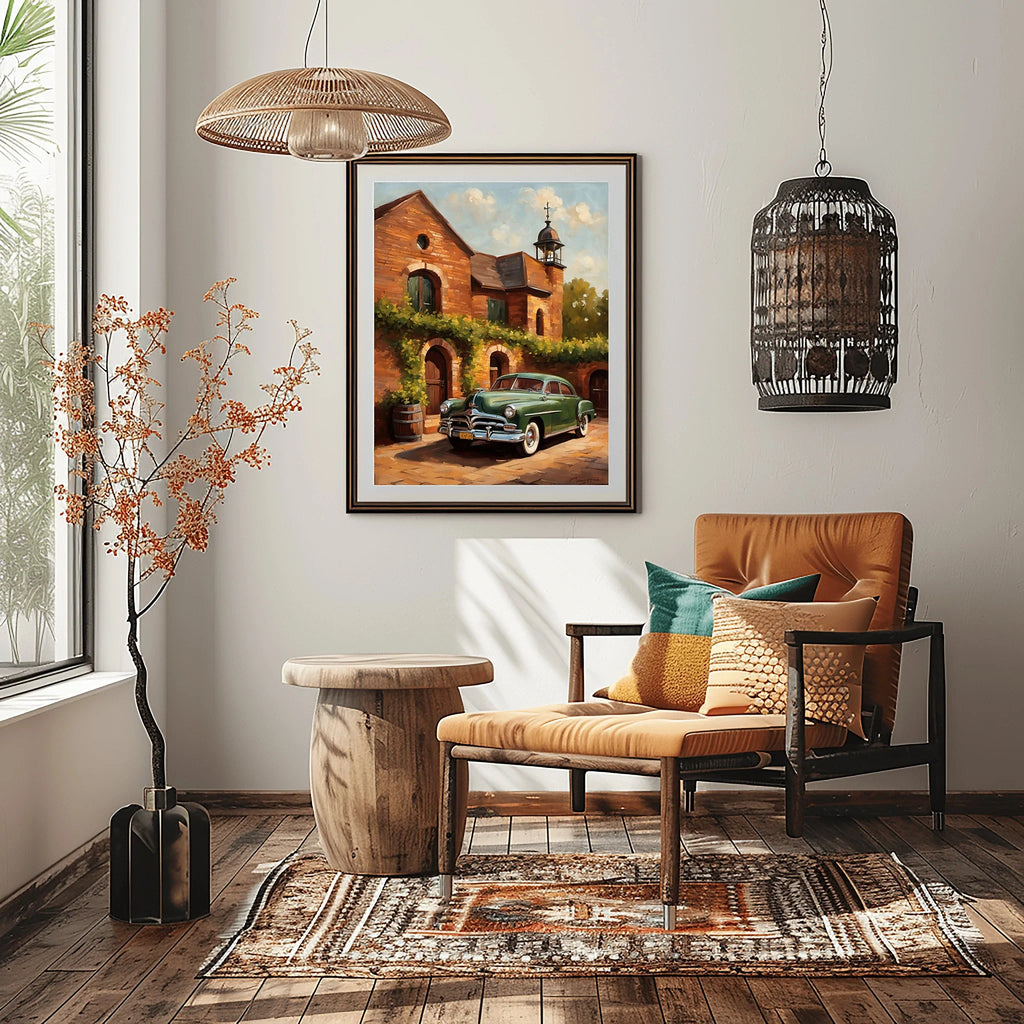 1951 Step-Down Racing Legend Wine Country Wall Art | Vintage Luxury Estate Print