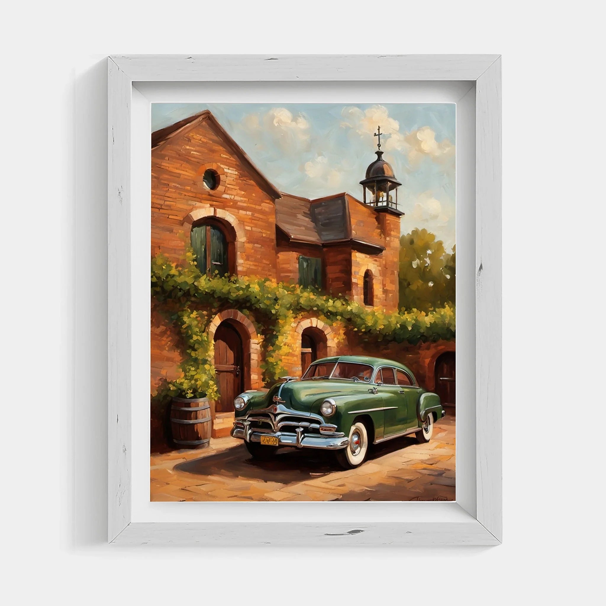1951 Step-Down Racing Legend Wine Country Wall Art | Vintage Luxury Estate Print