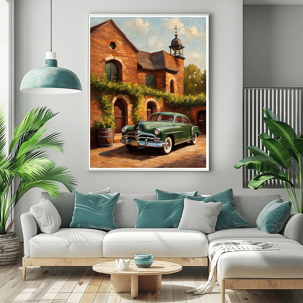 1951 Step-Down Racing Legend Wine Country Wall Art | Vintage Luxury Estate Print