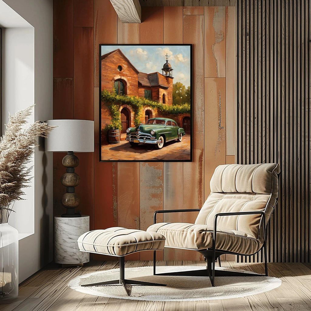 1951 Step-Down Racing Legend Wine Country Wall Art | Vintage Luxury Estate Print