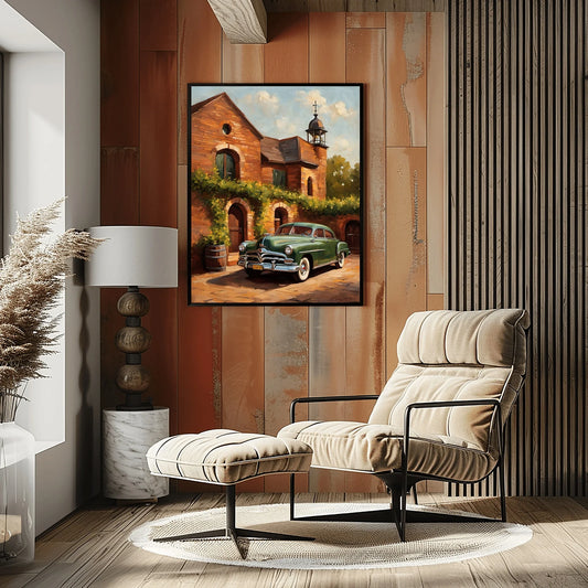 1951 Step-Down Racing Legend Wine Country Wall Art | Vintage Luxury Estate Print