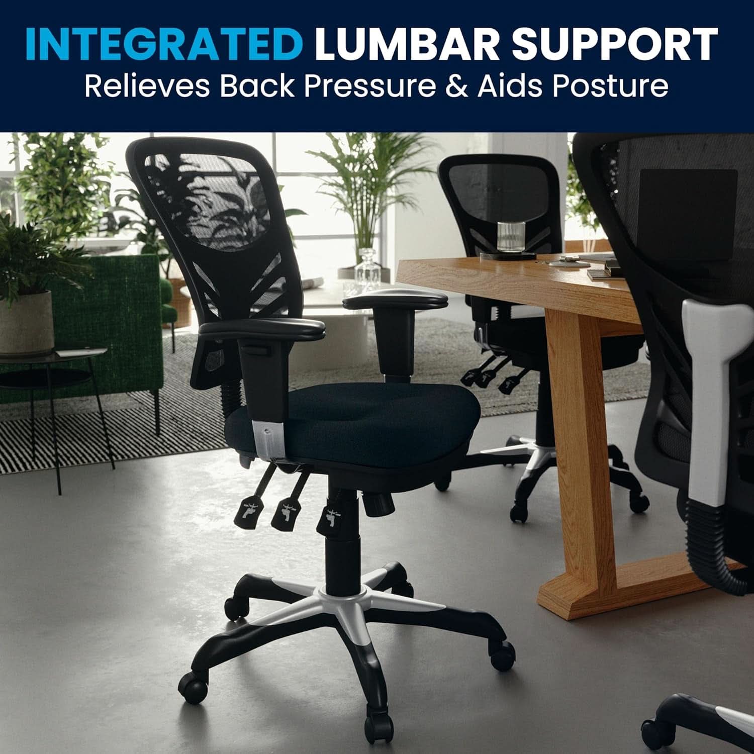 Ergonomic Mesh Office Chair With Adjustable Lumbar Black