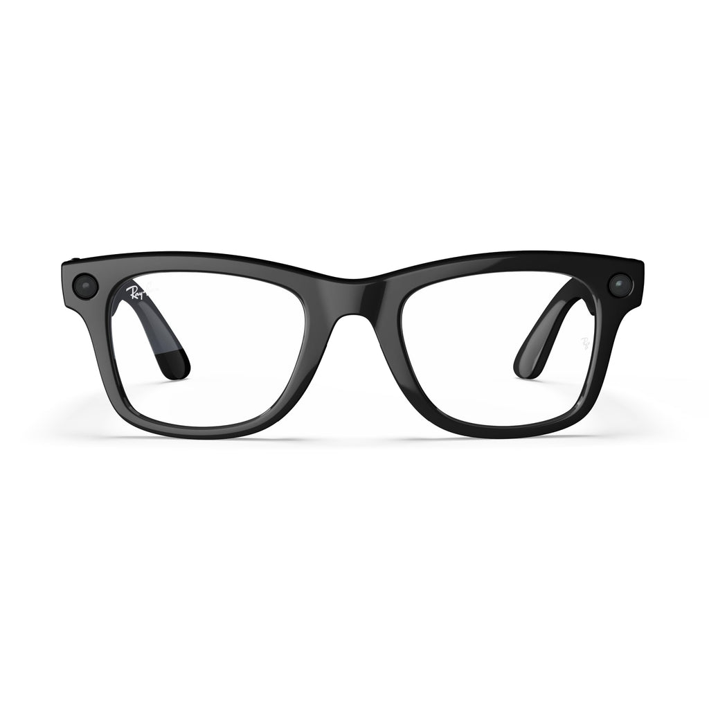 Ray-Ban Meta (Gen 1), Wayfarer, Shiny Black | Smart AI Glasses for Men, Women — 12 MP Ultra-Wide Camera, Open-Ear Speakers for Audio, Video Recording and Bluetooth — Green Lenses — Wearable Technology
