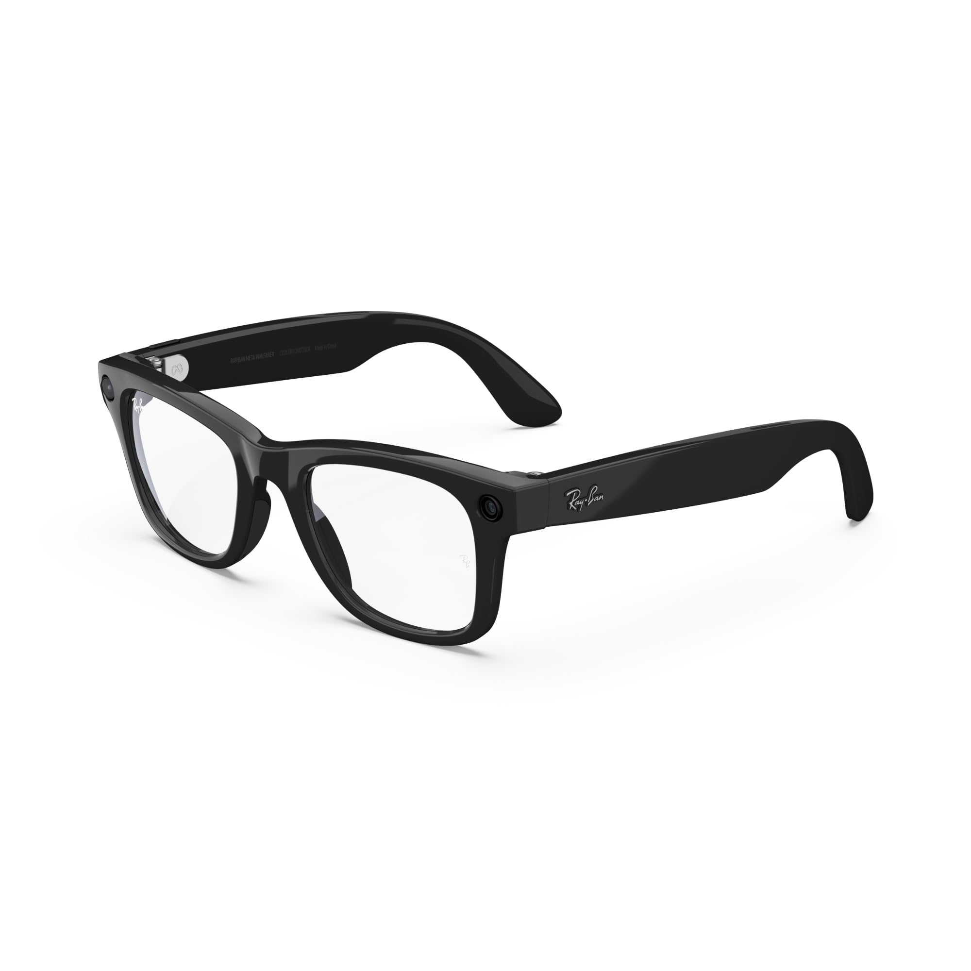 Ray-Ban Meta (Gen 1), Wayfarer, Shiny Black | Smart AI Glasses for Men, Women — 12 MP Ultra-Wide Camera, Open-Ear Speakers for Audio, Video Recording and Bluetooth — Green Lenses — Wearable Technology
