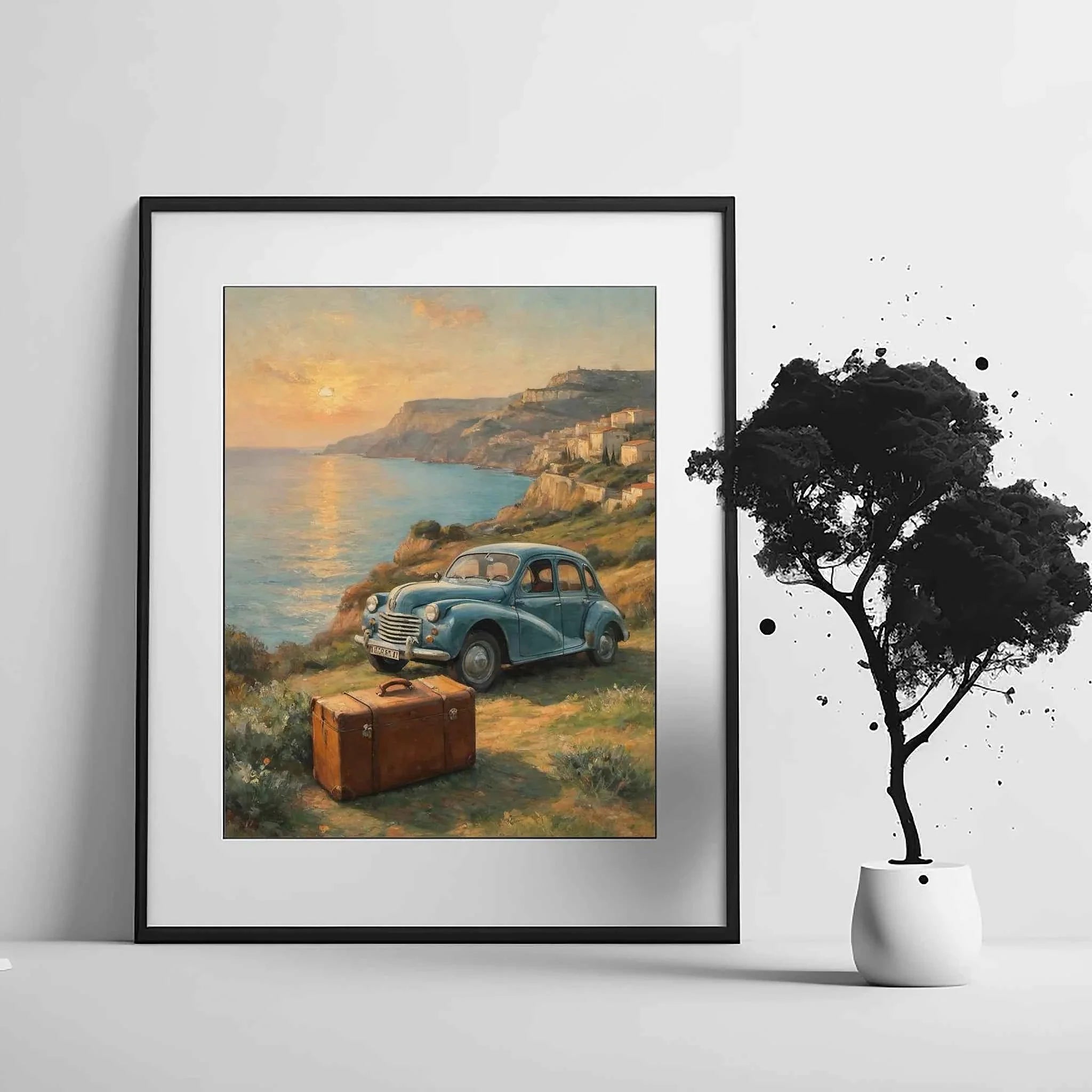 1952 French Economy Pioneer Coastal Sunset Wall Art | Vintage European Style