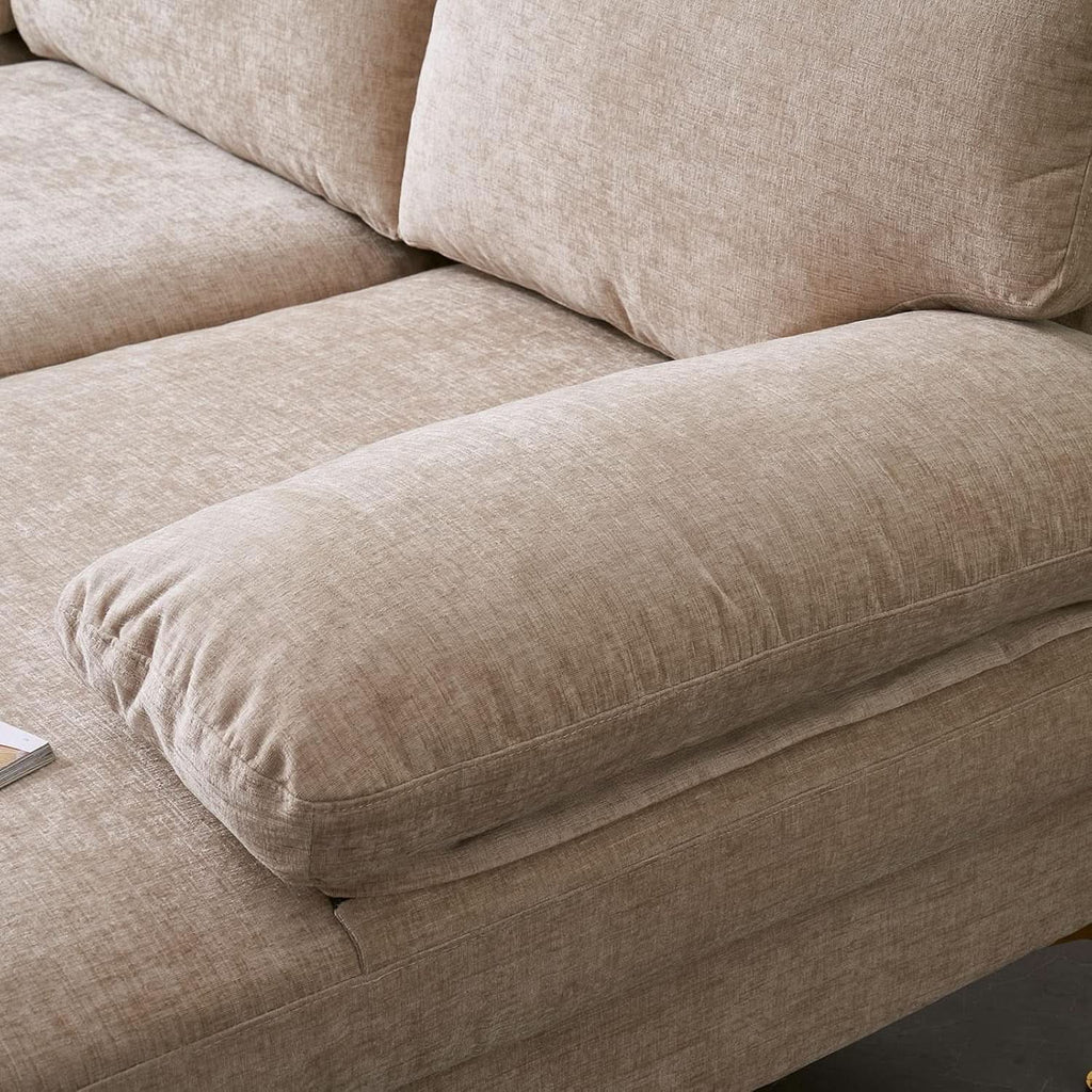 Convertible Sectional Sofa 110 Inch Camel U Shape