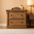 2 Drawer Palladia Filing Cabinet In Vintage Oak Finish For Home Office With Full Extension Slides