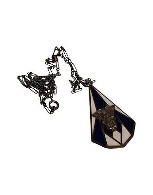 Vintage 1931 U.S. Naval Academy Sterling Pendant – Battleship Enamel Necklace
