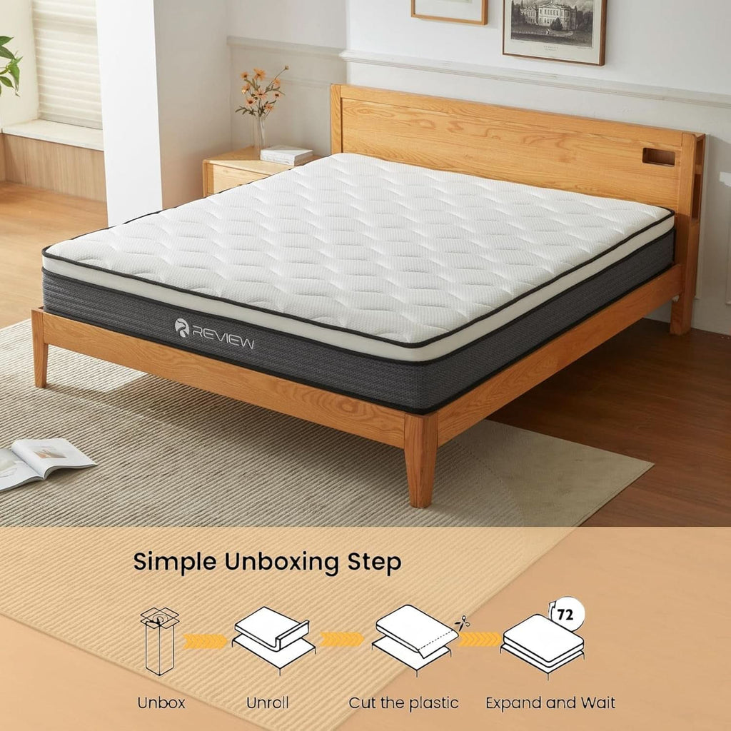 Full Size 12Inch Memory Foam Hybrid Pocket Coil Mattress