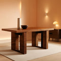71 Inch Rustic Dining Table For 6 To 8 With Heavy Duty Legs