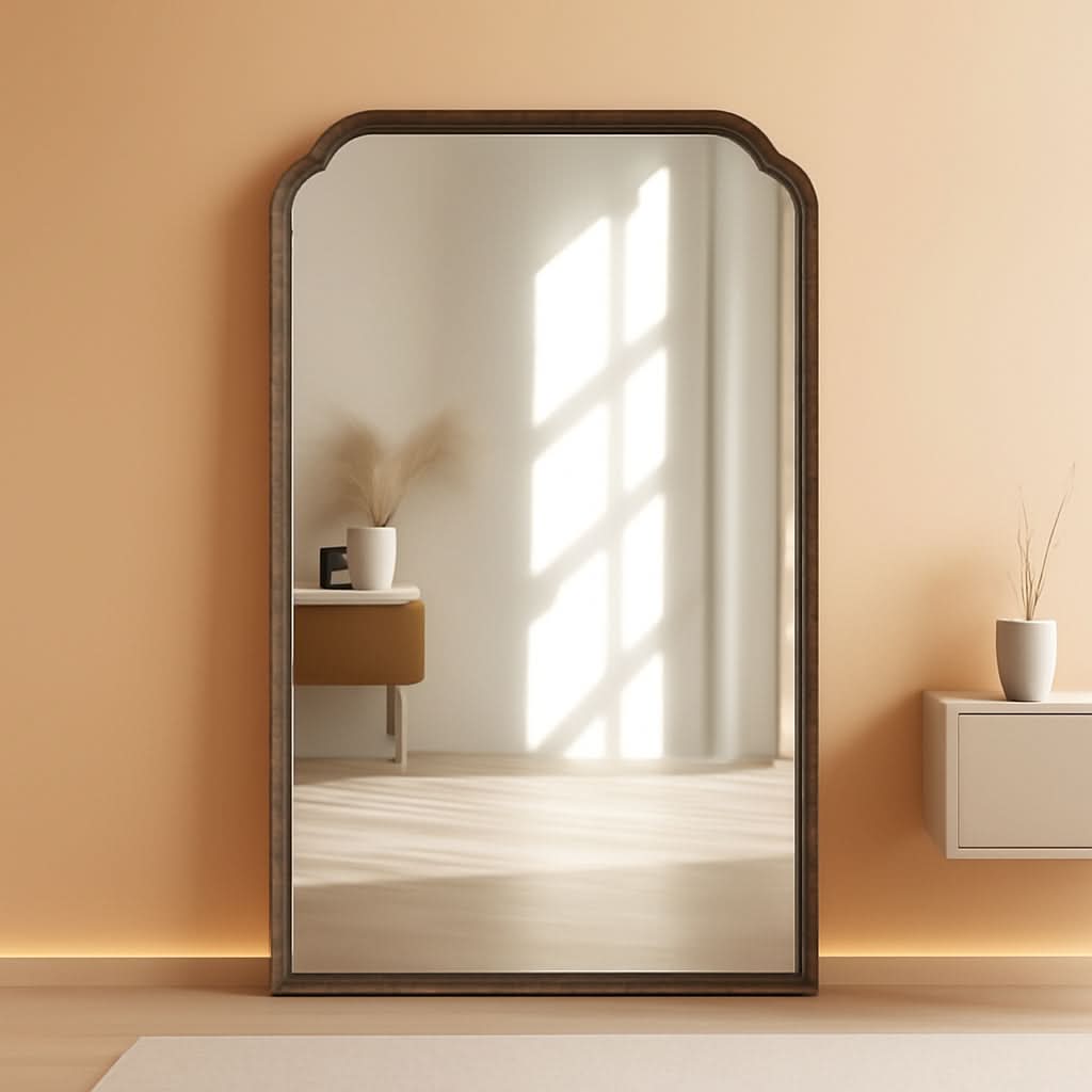 24 X 36 Solid Wood Bathroom Mirror Rustic Brown Frame For Living Room Bedroom Vanity