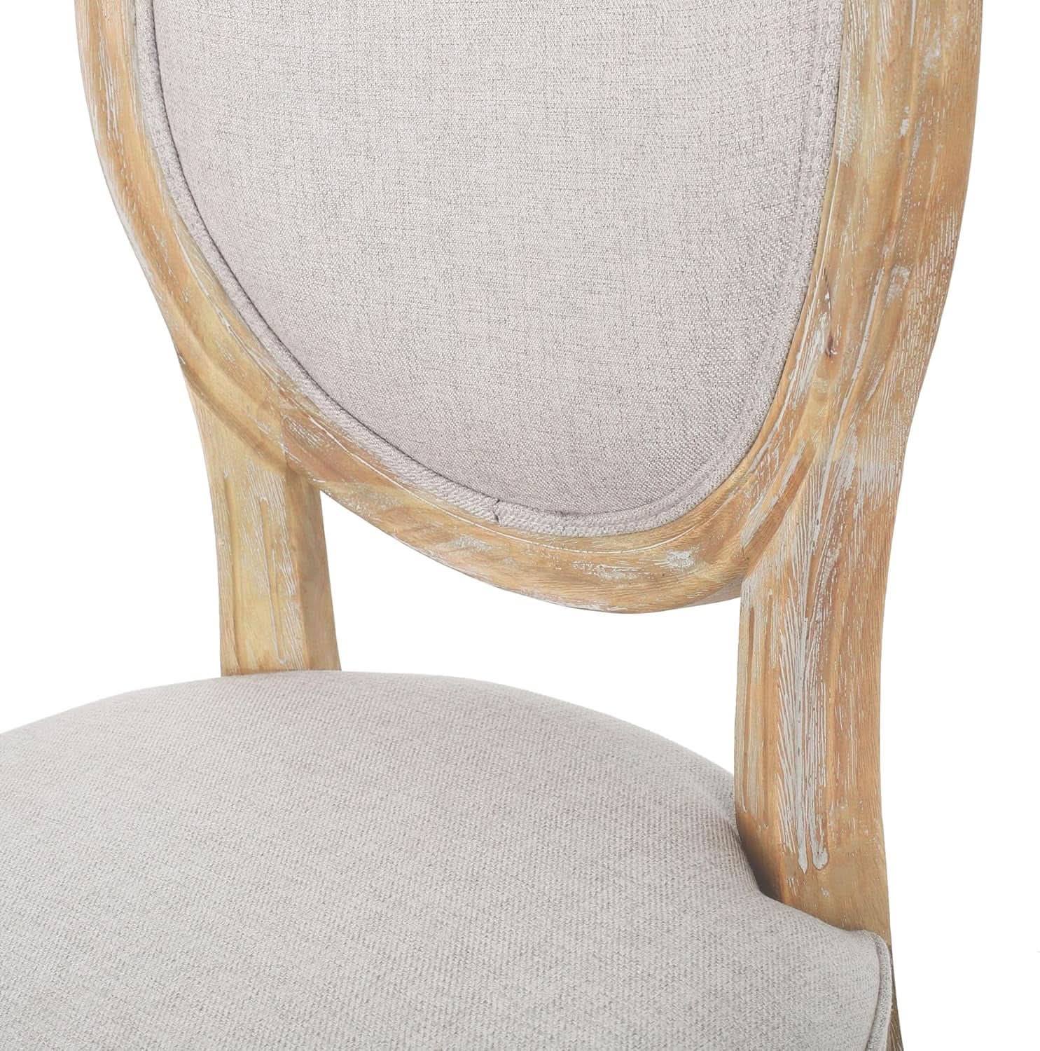 Phinnaeus Beige Polyester Fabric Dining Chairs Set Of 2