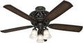 Promenade 54 Inch Indoor Ceiling Fan LED Lights Bronze Finish DC Motor Remote