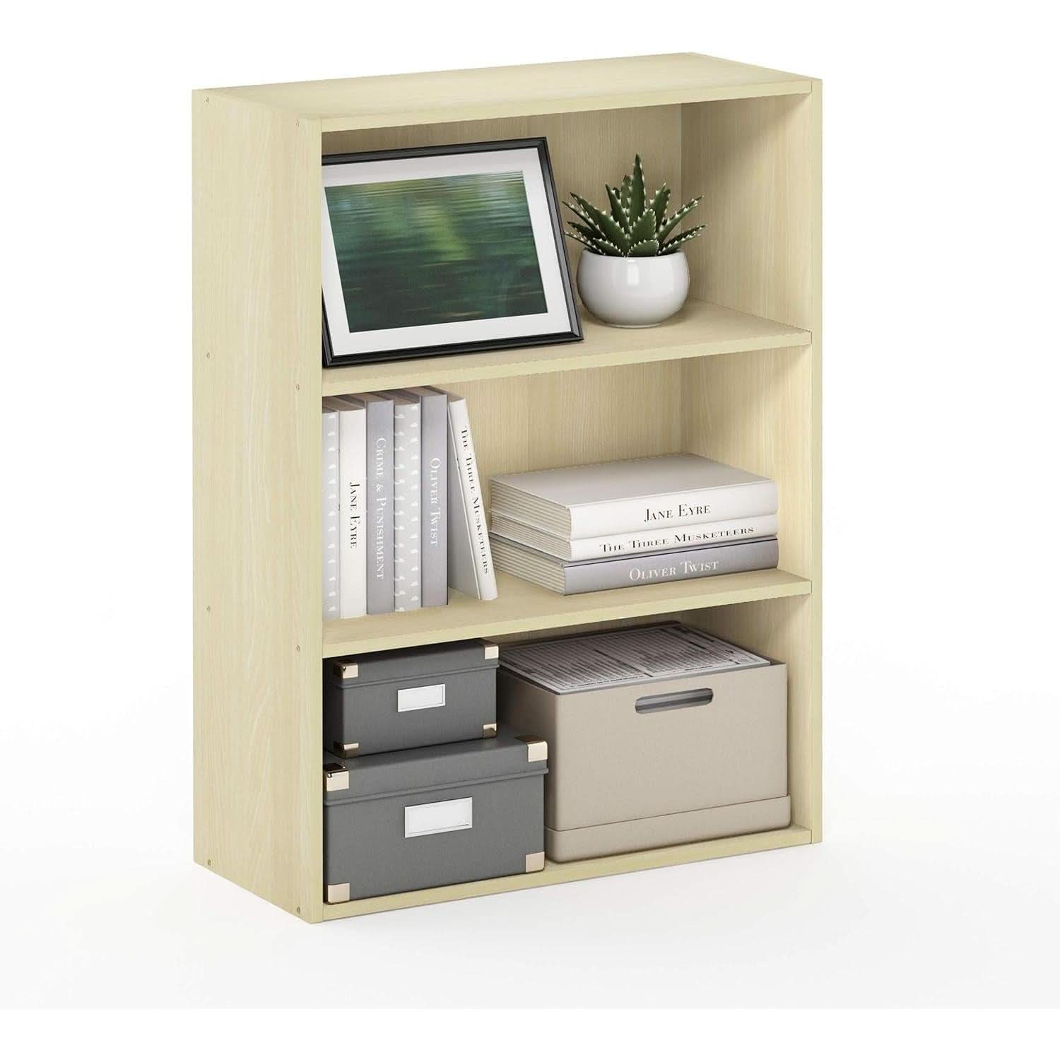 Pasir 3-Tier Open Shelf Bookcase Maple 22.7W X 9.7D X 31.5H