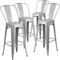 Commercial Grade Metal Barstool Set for Indoor Outdoor Use