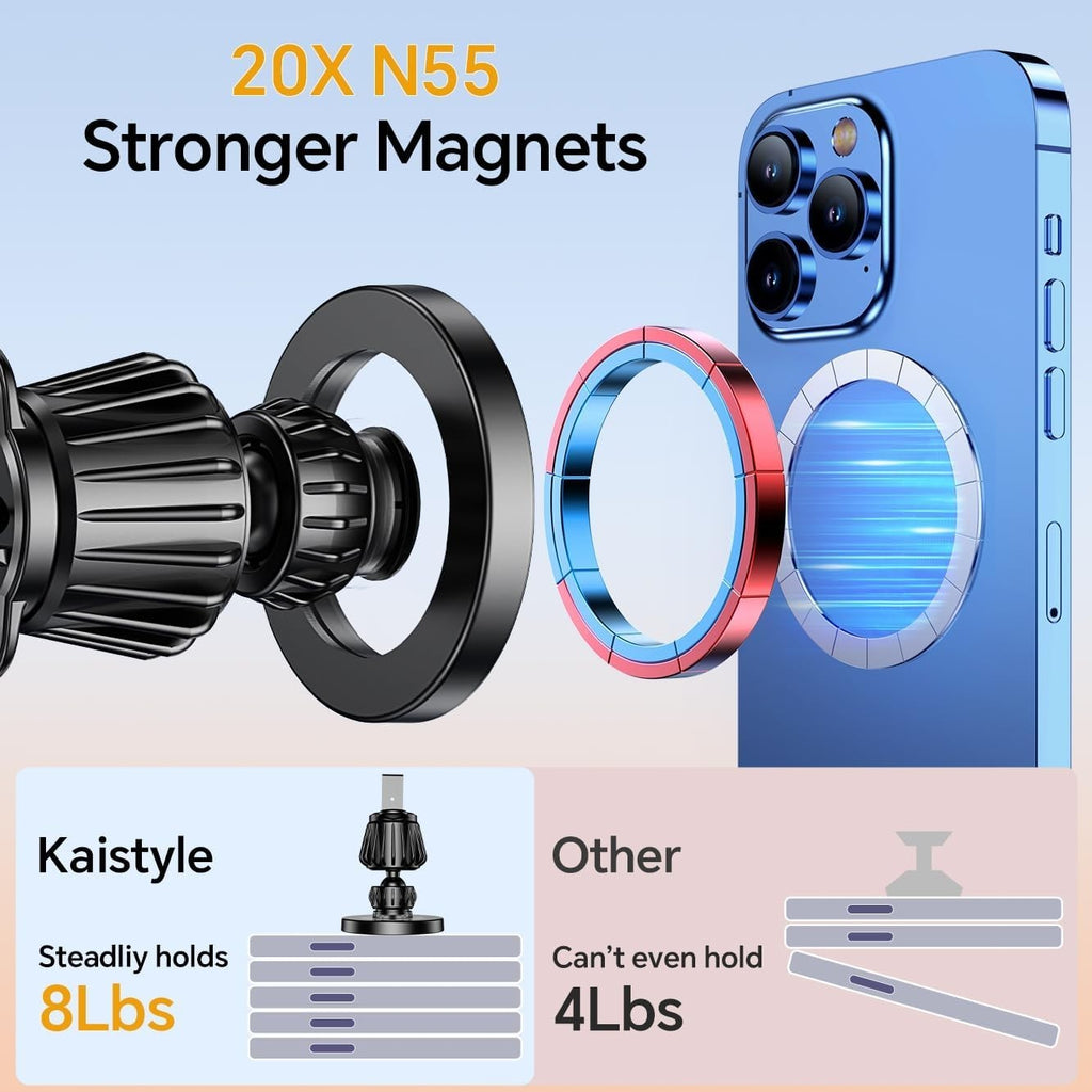 N21 MagSafe Car Mount Strong Magnets Magnetic 1 Pack Black Adjustable