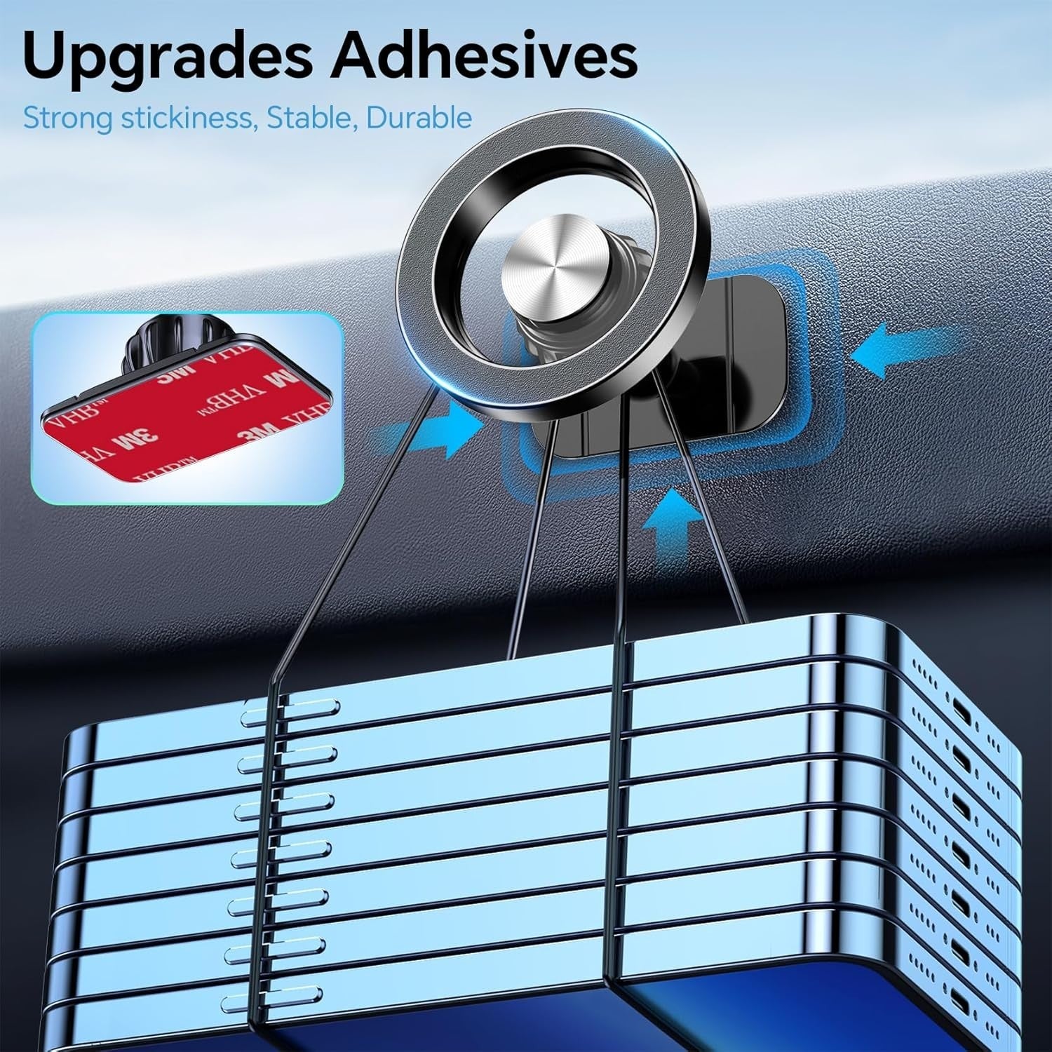 N21 MagSafe Car Mount Strong Magnets Magnetic 1 Pack Black Adjustable