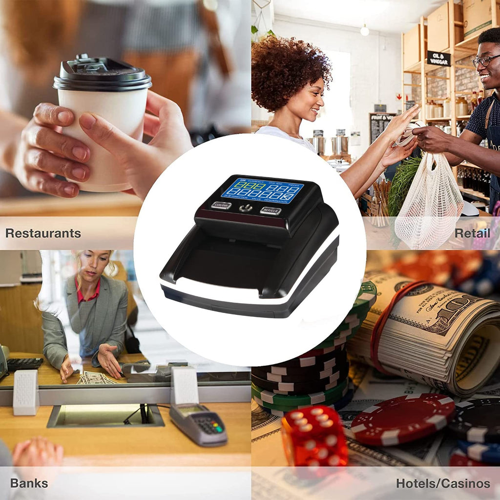 Winb Portable Counterfeit Bill Detector Machine Automatic 4-Way Direction Usd