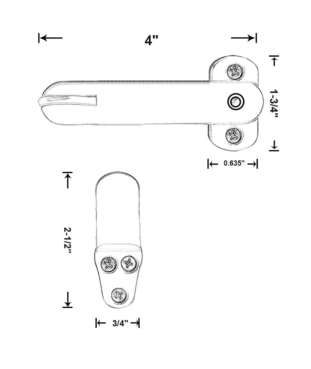 Qcaa Solid Cast Brass Flip Latch Lock For Cabinet Door 4 Vibrated Brass 2 Pack