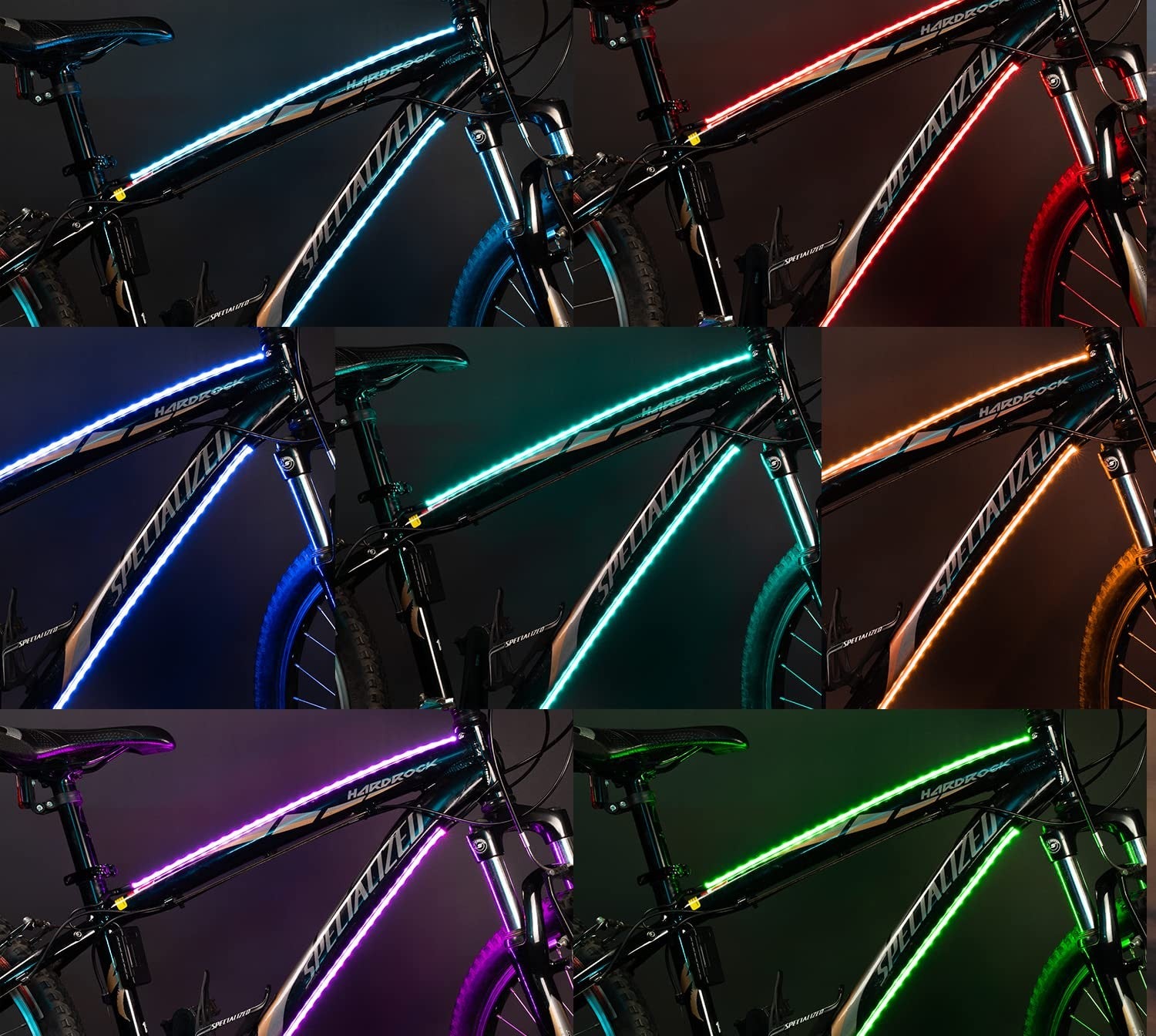 Actionglow Led Bike Lighting System Ag2 - Bike Frame Lights 7 Color Modes 100