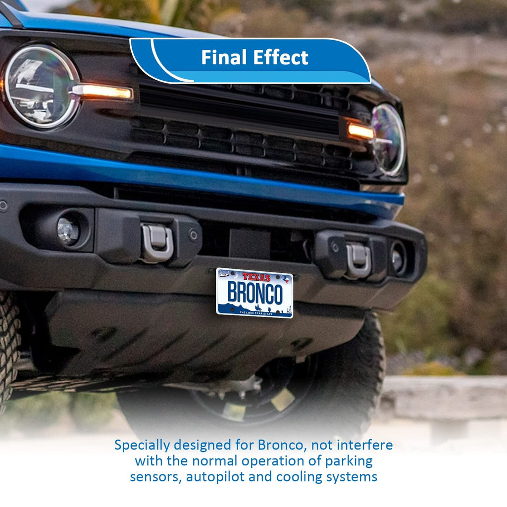 Wsays Bronco Front License Plate Bracket Steel License Plate Frame Compatible