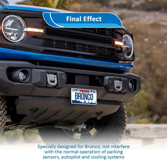 Wsays Bronco Front License Plate Bracket Steel License Plate Frame Compatible