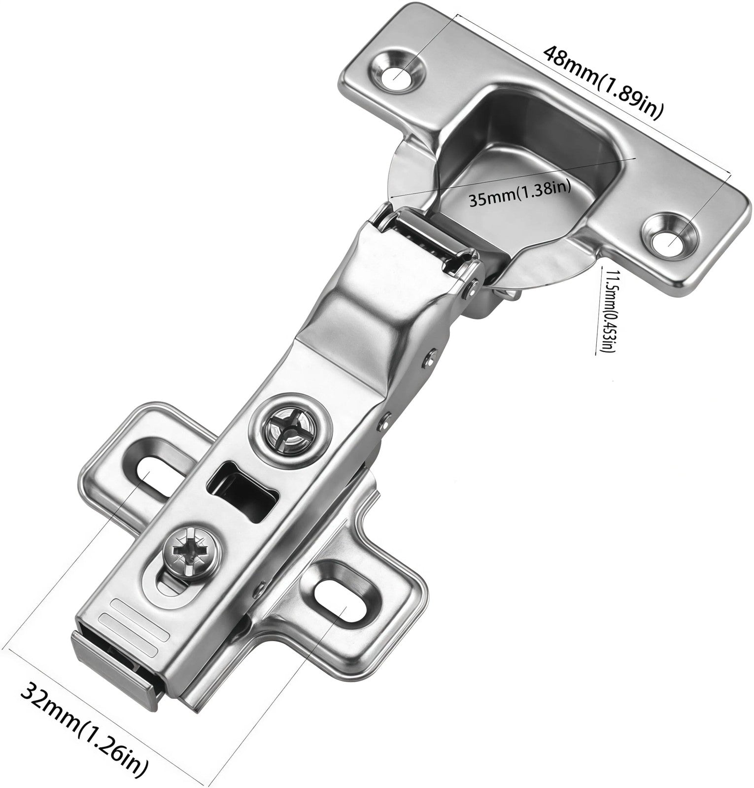 Luokim 10 Pack 5 Pairs Frameless Soft Close Half Overlay Cabinet Hinges