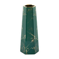 Hchlqlz 12Inch Green Gold Finish Marble Ceramic Flower Vase Home Decor Vase And