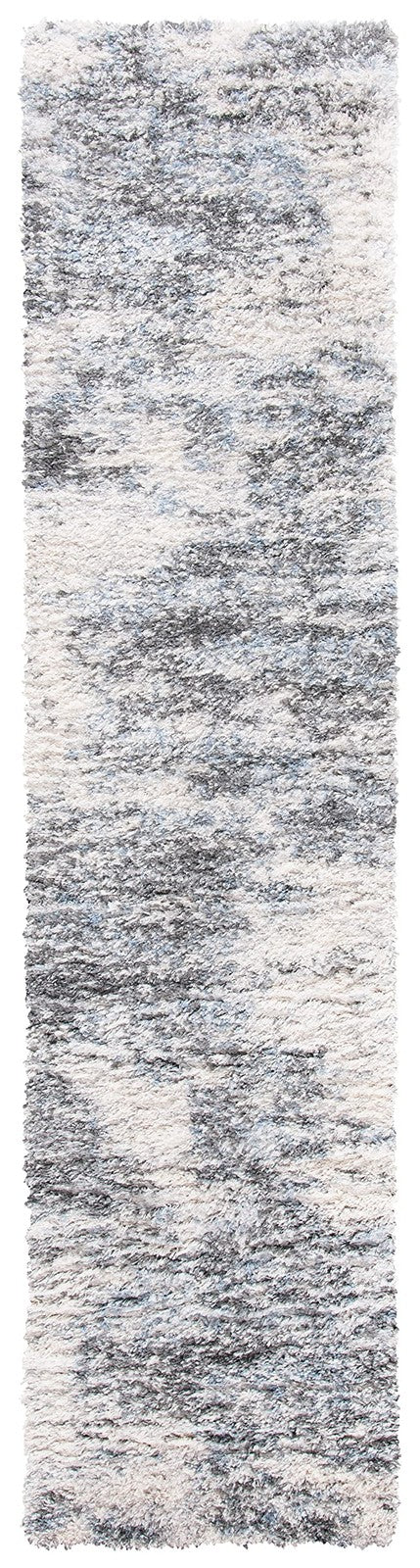 Safavieh Berber Shag Collection 2 X 8 Ivory/Grey Ber273A Modern Abstract