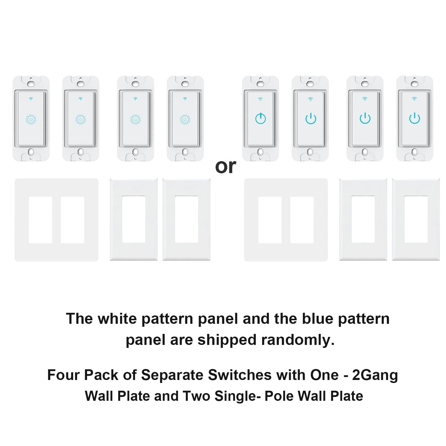 Smart Switch4 Pack Double Smart Light Switch Milfra In-Wall Wifi Smart Switch