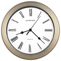 Justime 8.5 Inch Brushed Metal Water Resistant Wall Clock Special For Small