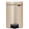 Brabantia Step-On Xs Trash Can Metallic Gold 0.8 Gallon / 3L Bathroom Bedroom